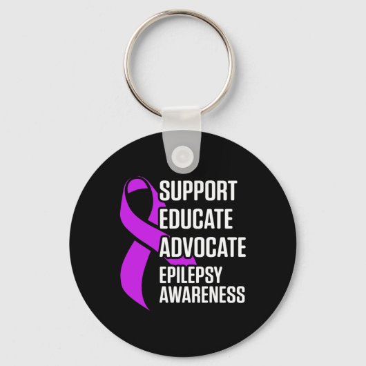 Epilepsy Awareness Educate Epileptic Warrior Survi Sleutelhanger (Voorkant)