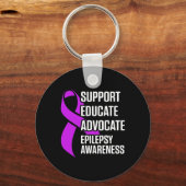Epilepsy Awareness Educate Epileptic Warrior Survi Sleutelhanger (Voorkant)