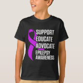 Epilepsy Awareness Educate Epileptic Warrior Survi T-shirt (Voorkant)