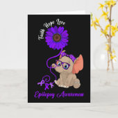 Epilepsy Awareness Elephant Faith Hope Love Sunflo Kaart (Gele Bloem)
