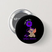 Epilepsy Awareness Elephant Faith Hope Love Sunflo Ronde Button 5,7 Cm (Voorkant /achterkant)