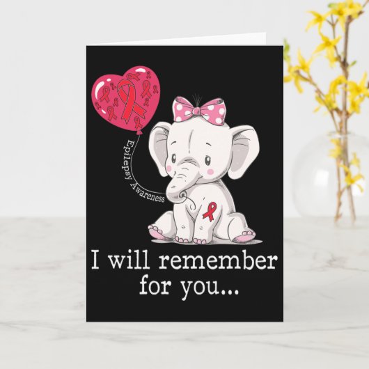 Epilepsy Awareness Elephant  Kaart (Gele Bloem)