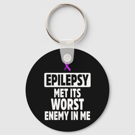 Epilepsy Awareness Enemy Epileptic Warrior Survivo Sleutelhanger (Voorkant)