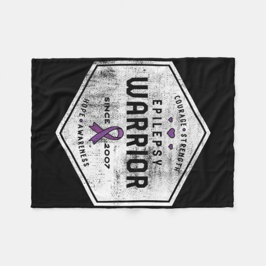 Epilepsy Awareness Epilepsy Warrior Since 2007  Fleece Deken (Voorkant (Horizontaal))