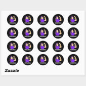 Epilepsy Awareness Epileptic Purple Ribbon Warrior Ronde Sticker (Vel)