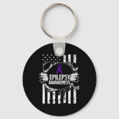 Epilepsy Awareness Epileptic Warrior Survivor 16  Sleutelhanger (Voorkant)