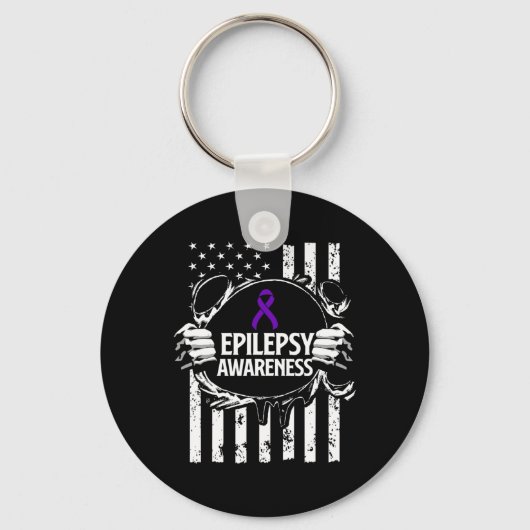 Epilepsy Awareness Epileptic Warrior Survivor 16 Sleutelhanger (Voorkant)