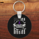 Epilepsy Awareness Epileptic Warrior Survivor 16 Sleutelhanger (Voorkant)