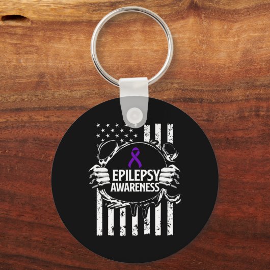 Epilepsy Awareness Epileptic Warrior Survivor 16  Sleutelhanger (Voorkant)