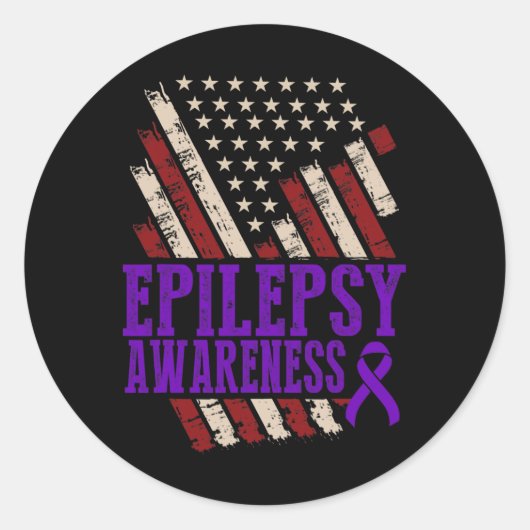 Epilepsy Awareness Epileptic Warrior Survivor 17  Ronde Sticker (Voorkant)