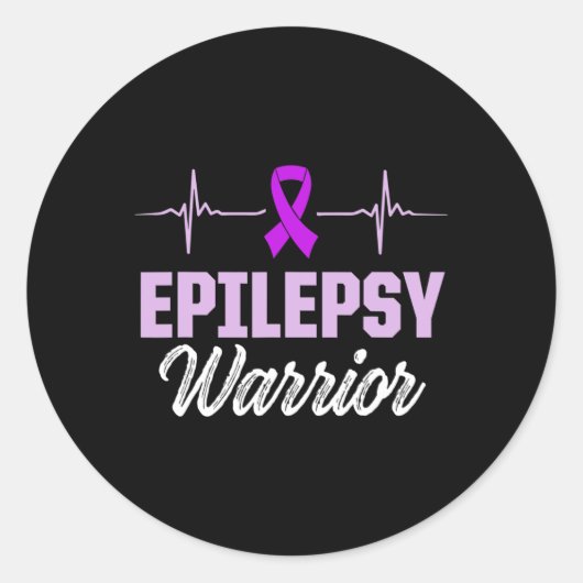 Epilepsy Awareness Epileptic Warrior Survivor 18 Ronde Sticker (Voorkant)