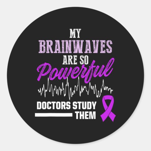 Epilepsy Awareness Epileptic Warrior Survivor 21  Ronde Sticker (Voorkant)