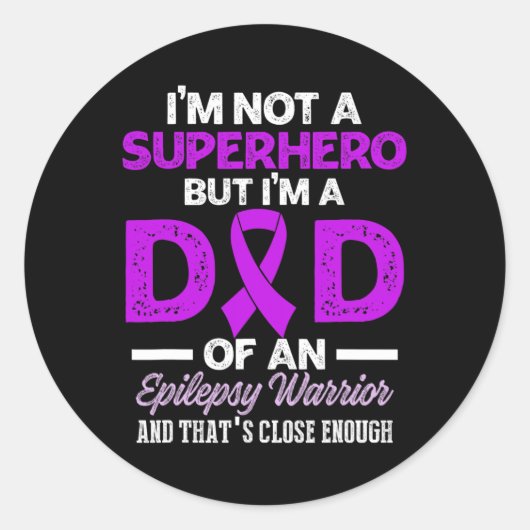 Epilepsy Awareness Epileptic Warrior Survivor 26  Ronde Sticker (Voorkant)