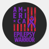 Epilepsy Awareness Epileptic Warrior Survivor 28  Ronde Sticker (Voorkant)