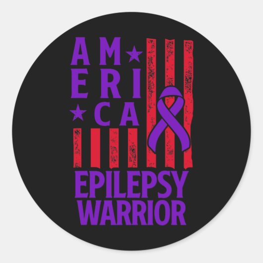 Epilepsy Awareness Epileptic Warrior Survivor 28  Ronde Sticker (Voorkant)
