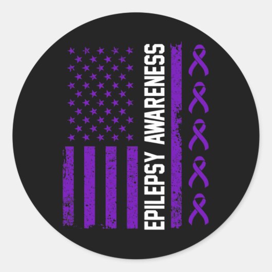 Epilepsy Awareness Epileptic Warrior Survivor 29  Ronde Sticker (Voorkant)