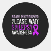 Epilepsy Awareness Epileptic Warrior Survivor 9 Ronde Sticker (Voorkant)