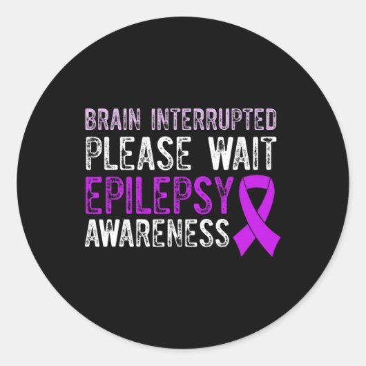 Epilepsy Awareness Epileptic Warrior Survivor 9 Ronde Sticker (Voorkant)