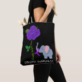 Epilepsy Awareness Faith Hope Love Flower Elephant Tote Bag (Dichtbij)