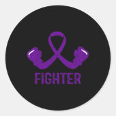 Epilepsy Awareness Fighter Ronde Sticker (Voorkant)