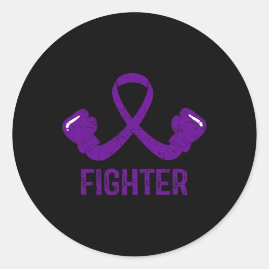 Epilepsy Awareness Fighter  Ronde Sticker (Voorkant)