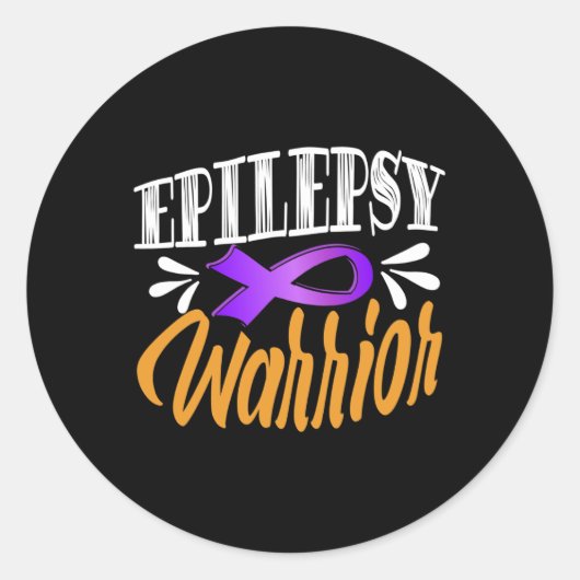Epilepsy Awareness Fights Usa Epileptic Warrior Su Ronde Sticker (Voorkant)