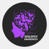 Epilepsy Awareness For Women  Ronde Sticker (Voorkant)