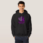 Epilepsy Awareness Heart Purple Ribbon Hoodie (Voorkant volledig)