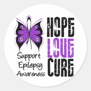 Epilepsy Awareness Hope Love Cure Ronde Sticker