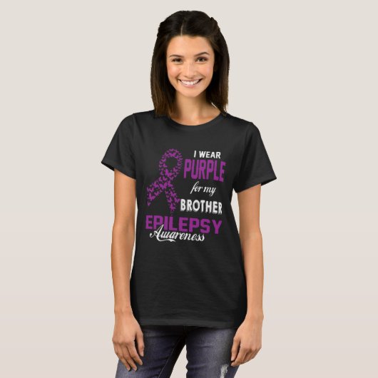 Epilepsy Awareness I Wear Purple For My Brother Fa T-shirt (Voorkant volledig)