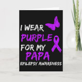 Epilepsy Awareness I Wear Purple For My Papa Ribbo Kaart (Voorkant)