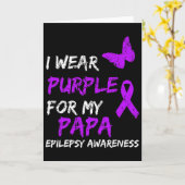 Epilepsy Awareness I Wear Purple For My Papa Ribbo Kaart (Gele Bloem)