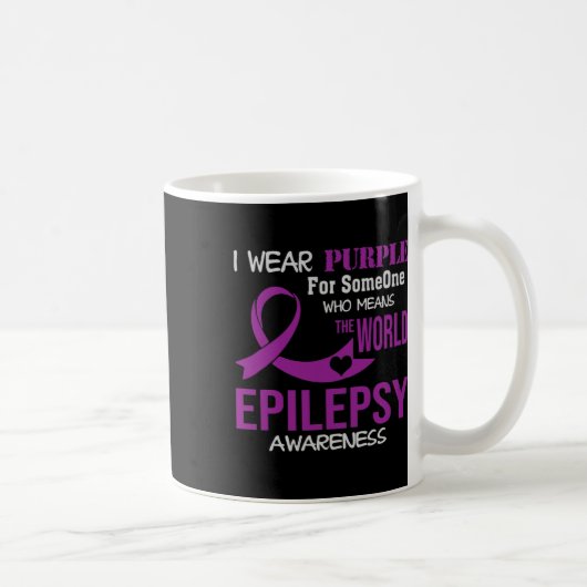 Epilepsy Awareness I Wear Purple For My Someone Fa Koffiemok (Rechts)