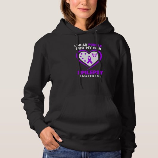Epilepsy Awareness   I Wear purple For My Son Hoodie (Voorkant)