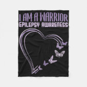 Epilepsy Awareness I'm A Warrior Heart Butterfly  Fleece Deken (Voorkant)