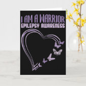 Epilepsy Awareness I'm A Warrior Heart Butterfly Kaart (Gele Bloem)