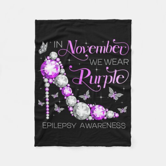 Epilepsy Awareness In November We Wear Purple Butt Fleece Deken (Voorkant)