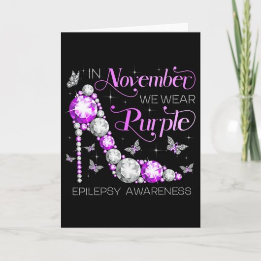 Epilepsy Awareness In November We Wear Purple Butt Kaart (Voorkant)