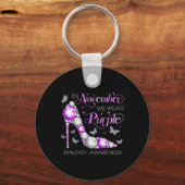 Epilepsy Awareness In November We Wear Purple Butt Sleutelhanger (Voorkant)