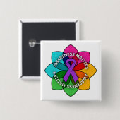 Epilepsy Awareness Matts Petals Vierkante Button 5,1 Cm (Voorkant /achterkant)