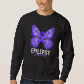 Epilepsy Awareness Month Butterfly Purple Ribbon P Trui (Voorkant)