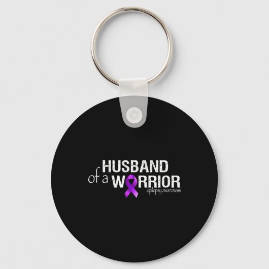 Epilepsy Awareness Month Husbynd Of A Warrior Purp Sleutelhanger (Voorkant)