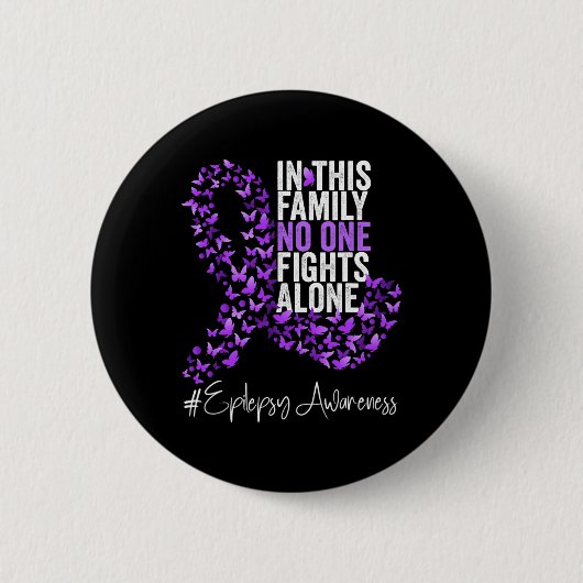 Epilepsy Awareness Month Paars Ribbon Ronde Button 5,7 Cm (Voorkant)