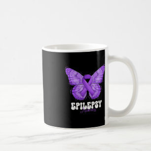 Epilepsy Awareness Month Paarse Ribbon Butterfly Koffiemok