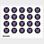 Epilepsy Awareness Month Paarse Ribbon Butterfly Ronde Sticker (Vel)