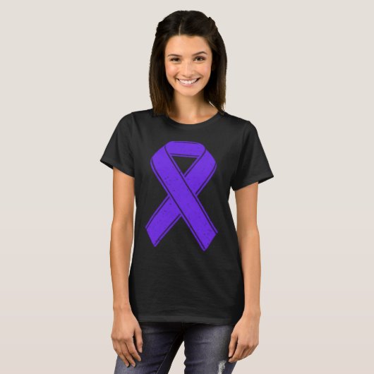 Epilepsy Awareness Month Purple Ribbon Heart T-shirt (Voorkant volledig)