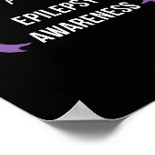Epilepsy Awareness Month Support Love Cure Purple Poster (Hoek)