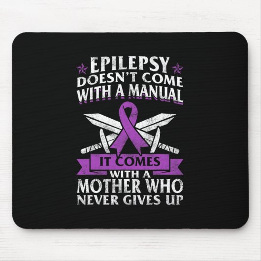 Epilepsy Awareness Mother Purple Ribbon Seizure Di Muismat (Voorkant)