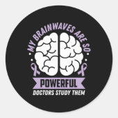 Epilepsy Awareness My Brainwaves Are So Powerful R Ronde Sticker (Voorkant)
