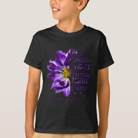 Epilepsy Awareness Nobody Fights Alone Anemone Flo T-shirt (Voorkant)